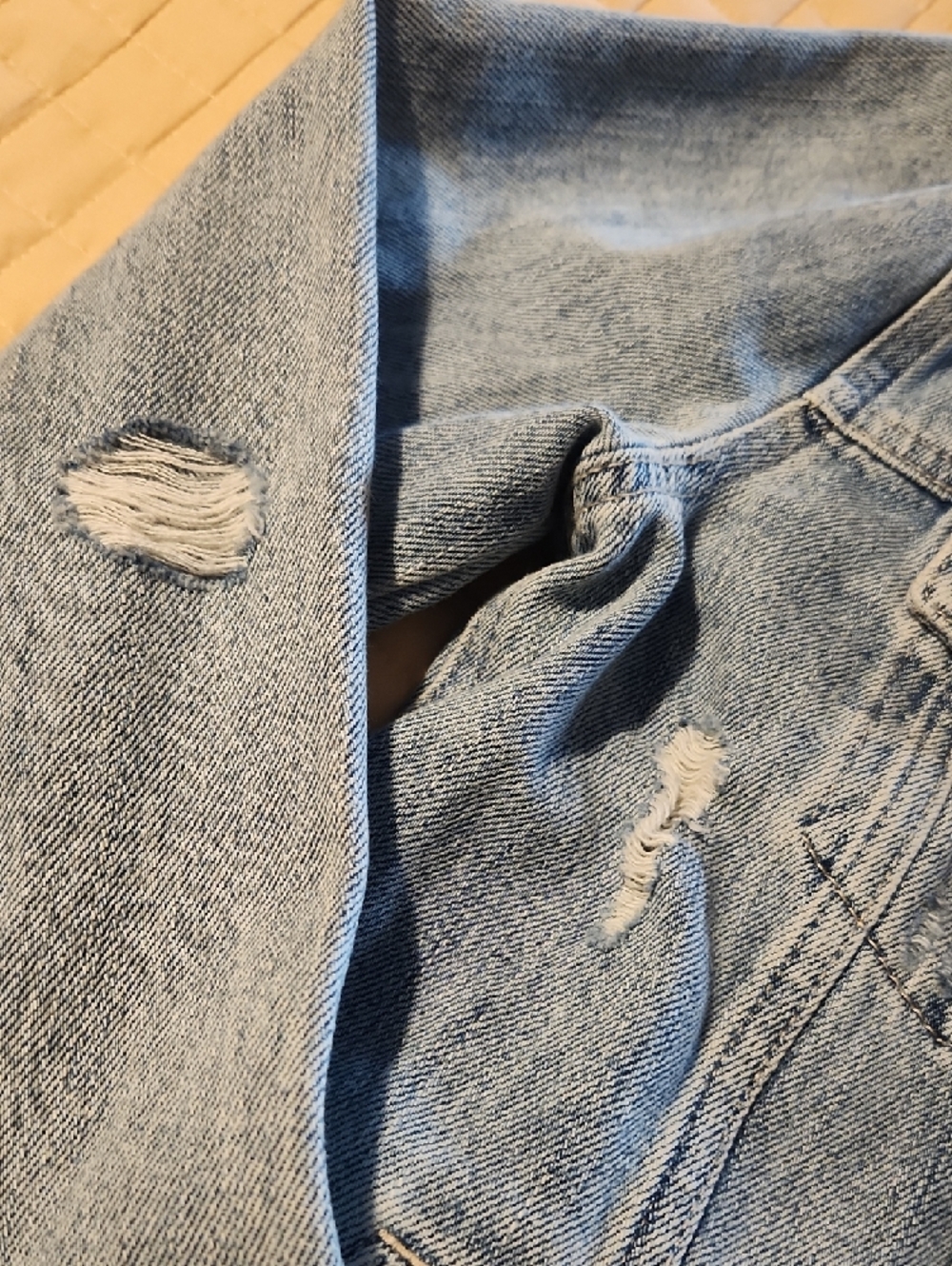 Old Navy Light Blue Distreased Denim Jacket-NWT - Picture 5 of 15